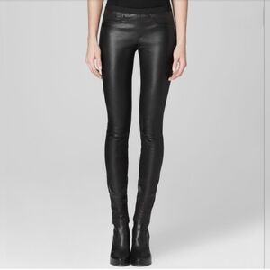 Helmut Lang Black Pull On Lamb Skin Pants Size 8